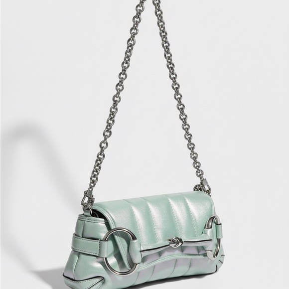Gucci Horsebit Chain Iridescent Leather Shoulder Bag - Picture 2 of 9